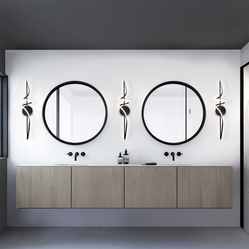 Corkscrew LED 33.88 inch Black Bath Vanity & Wall Light in 2700K, dweLED