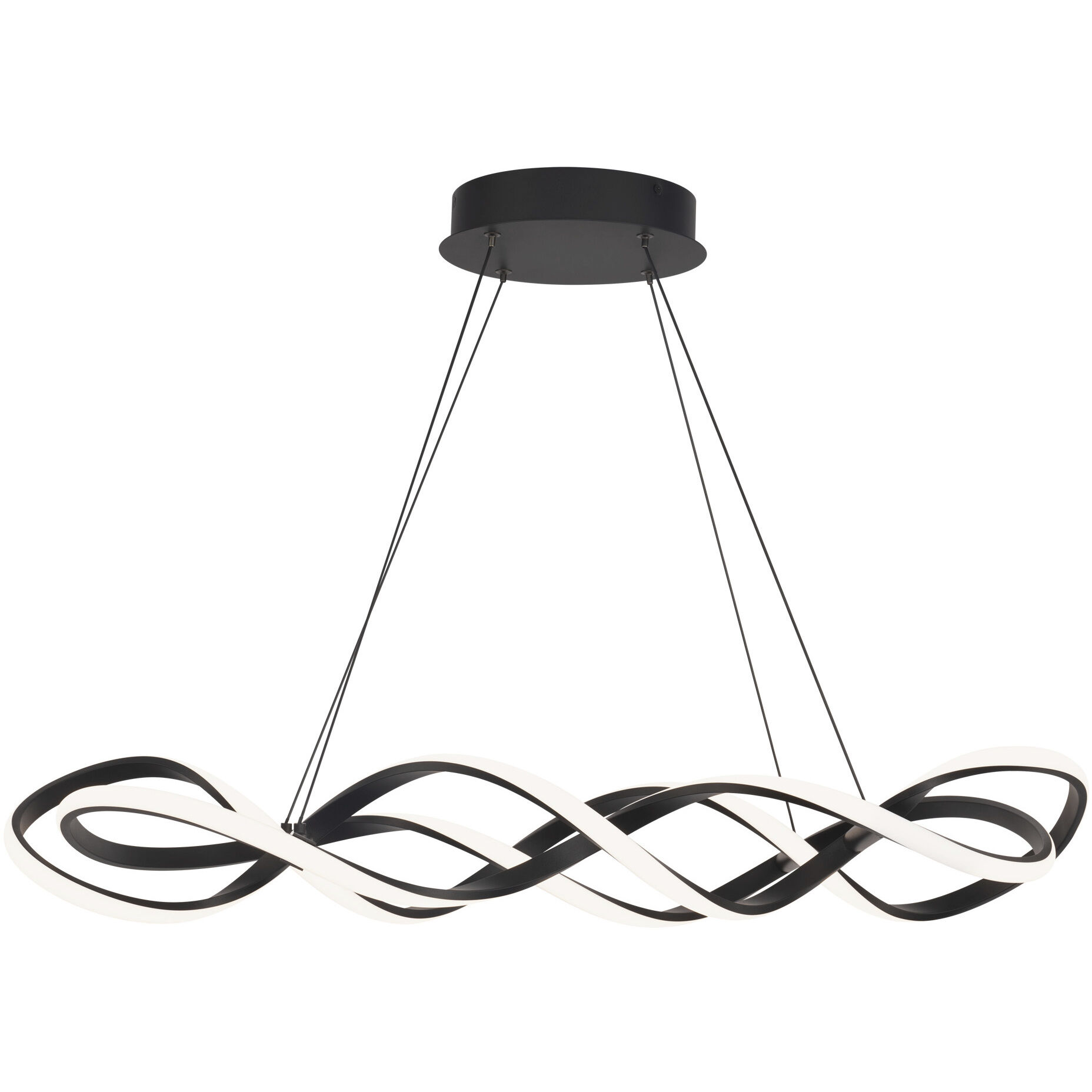 Interlace Linear Pendant Ceiling Light in Black, dweLED