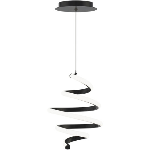 Whirl LED 8.25 inch Black Pendant Ceiling Light in 3000K, dweLED