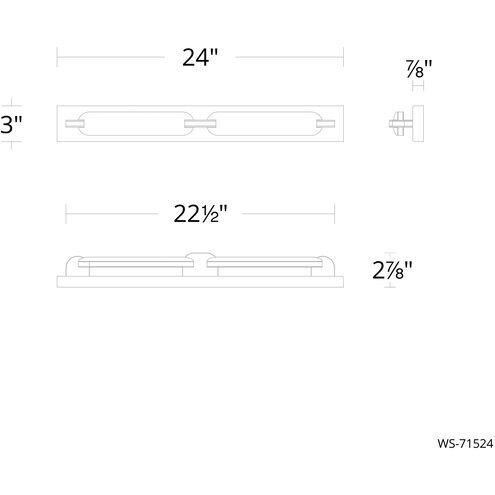 Spectacle LED 24 inch Brushed Nickel Bath Vanity & Wall Light in 4000K, dweLED