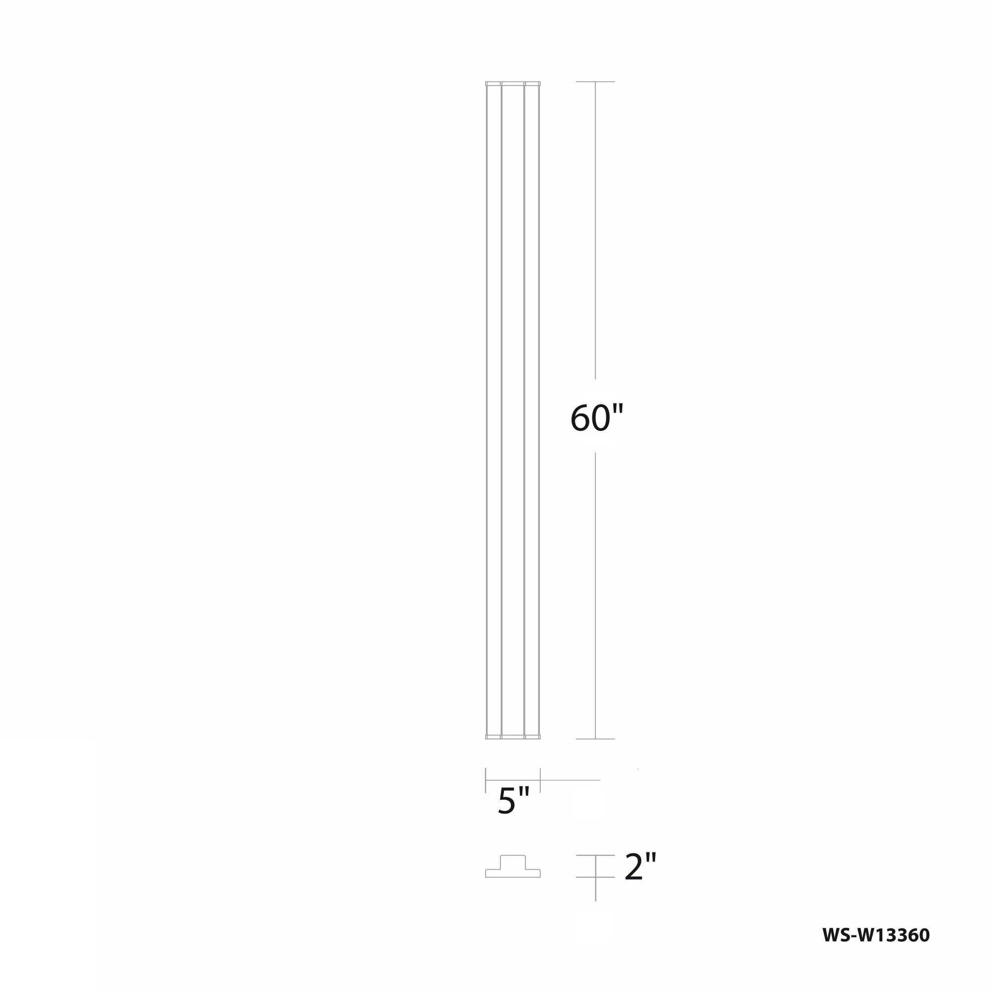 Revels LED 60 inch Black Outdoor Wall Light in 3000K, dweLED