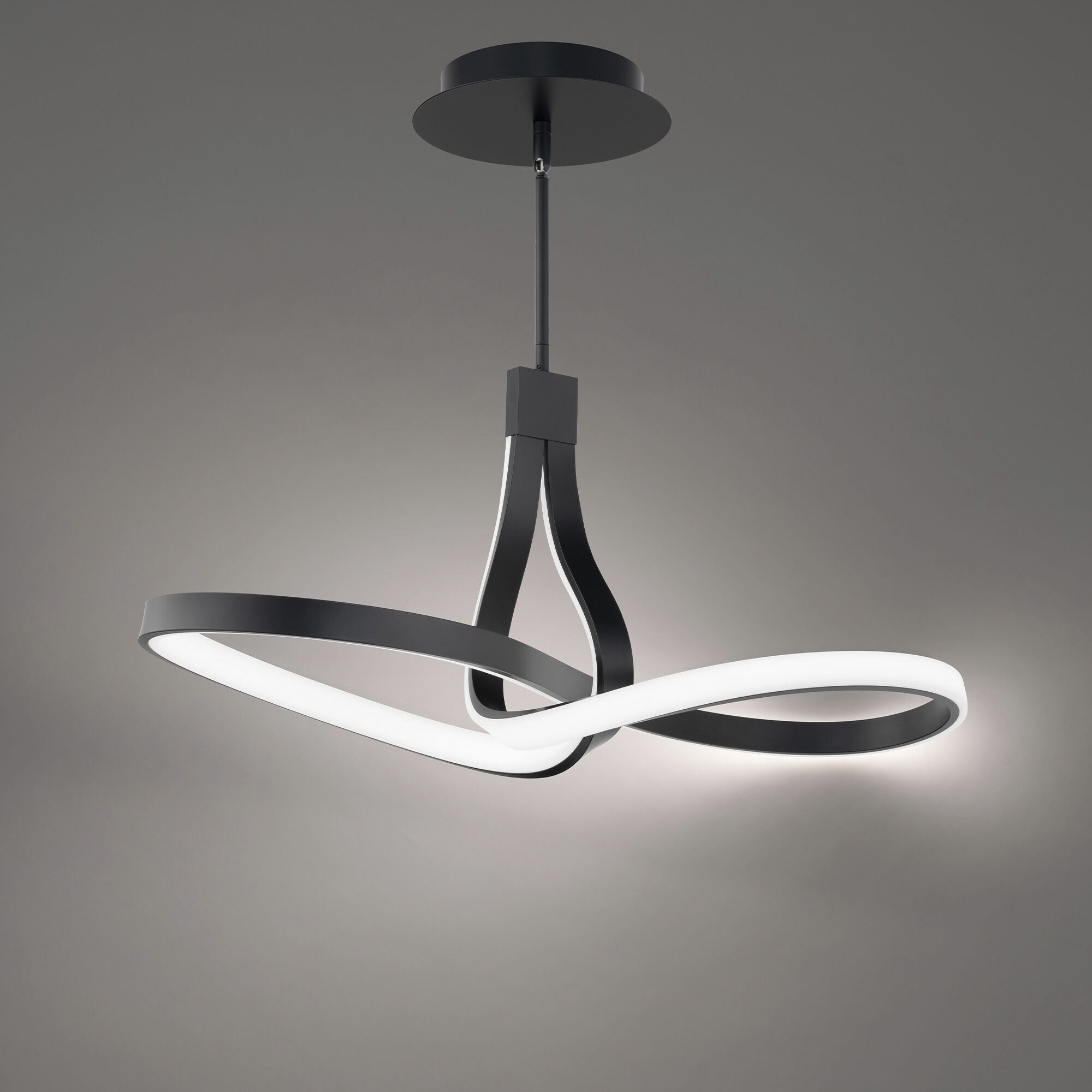 Mobius Linear Pendant Ceiling Light in Black, dweLED