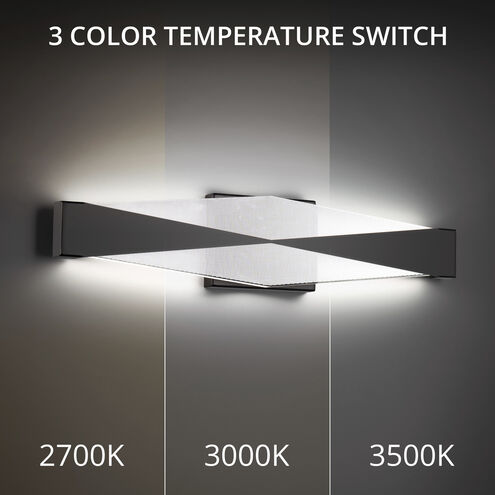 Enigmatic LED 24 inch Black Bath Vanity & Wall Light in 2700K, dweLED