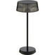 Crystal 14.38 inch 2 watt Black Rechargeable Table Lamp Portable Light