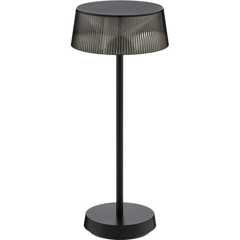 Crystal 14.38 inch 2 watt Black Rechargeable Table Lamp Portable Light