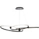 Sidewinder LED 60 inch Black Chandelier Ceiling Light, dweLED
