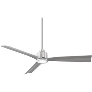 Clean 52 inch Brushed Aluminum Downrod Ceiling Fan in Included, Smart Fan
