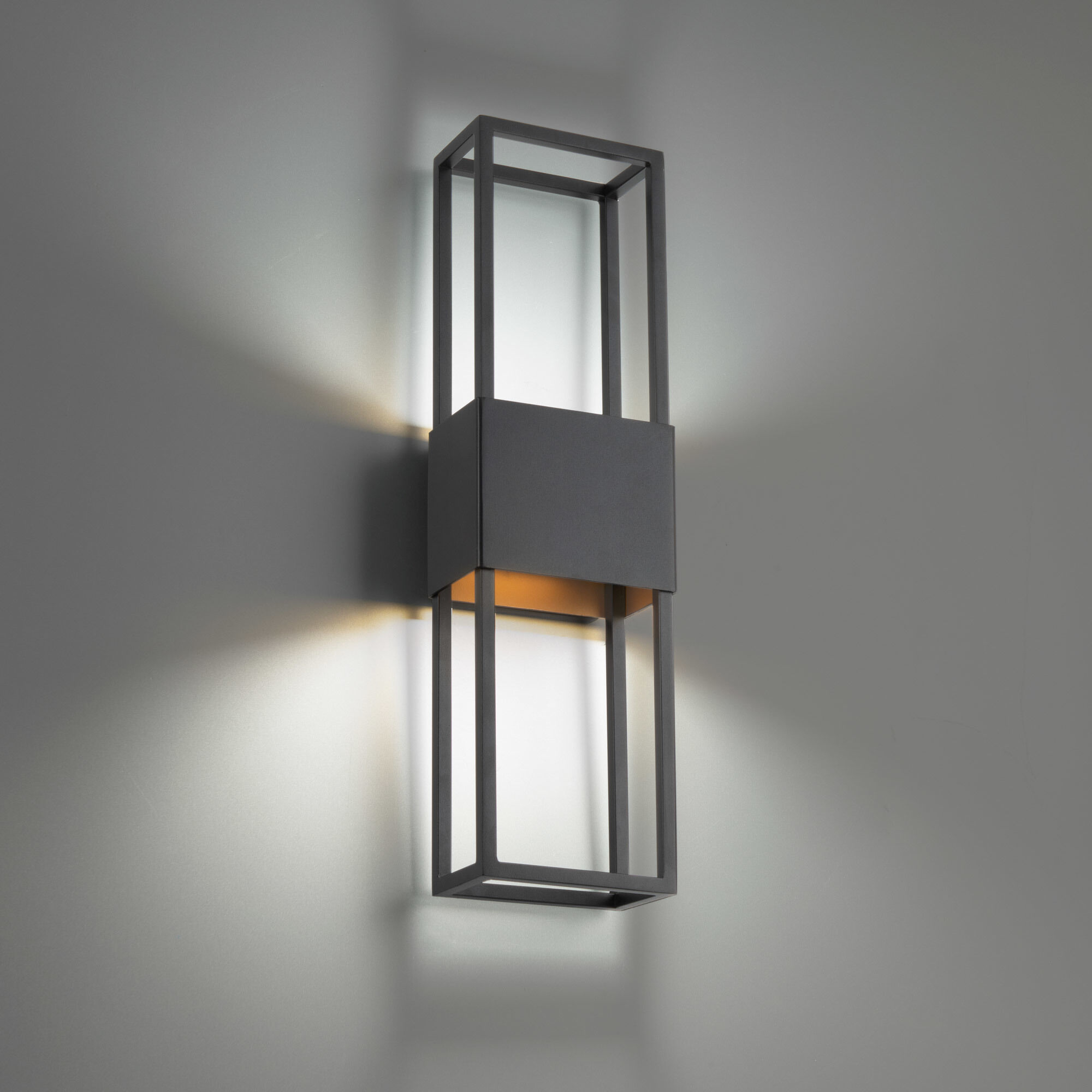 Nightvision LED 20 inch Black Gold Outdoor Wall Light, dweLED