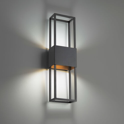 Nightvision LED 20 inch Black Gold Outdoor Wall Light, dweLED