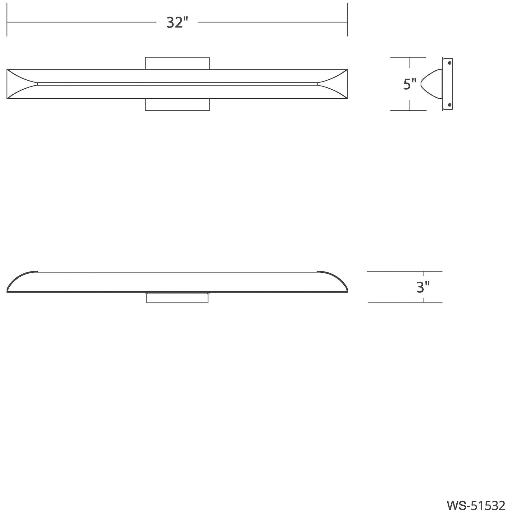 Straitaway LED 32 inch Black Bath Vanity & Wall Light in 2700K, dweLED