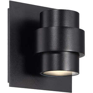 Barrel LED 6 inch Black Outdoor Wall Light, dweLED
