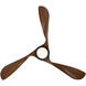 Swirl 54 inch Matte Black Distressed Koa with Distressed Koa Blades Downrod Ceiling Fans, Smart Fan