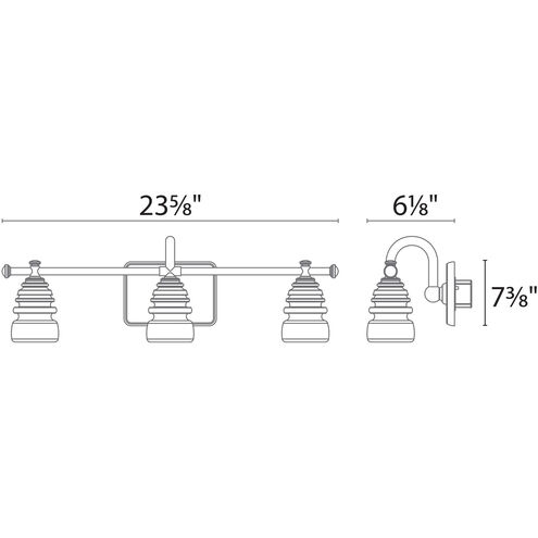 Rondelle LED 24 inch Aged Brass Bath Vanity & Wall Light, dweLED