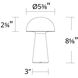 Darla 8.63 inch 2 watt Black Rechargeable Table Lamp Portable Light
