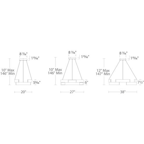 Trap LED 27 inch Black Pendant Ceiling Light, dweLED