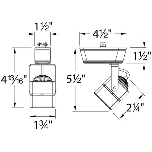 Low Volt 1 Light 120 Black Track Head Ceiling Light in L Track