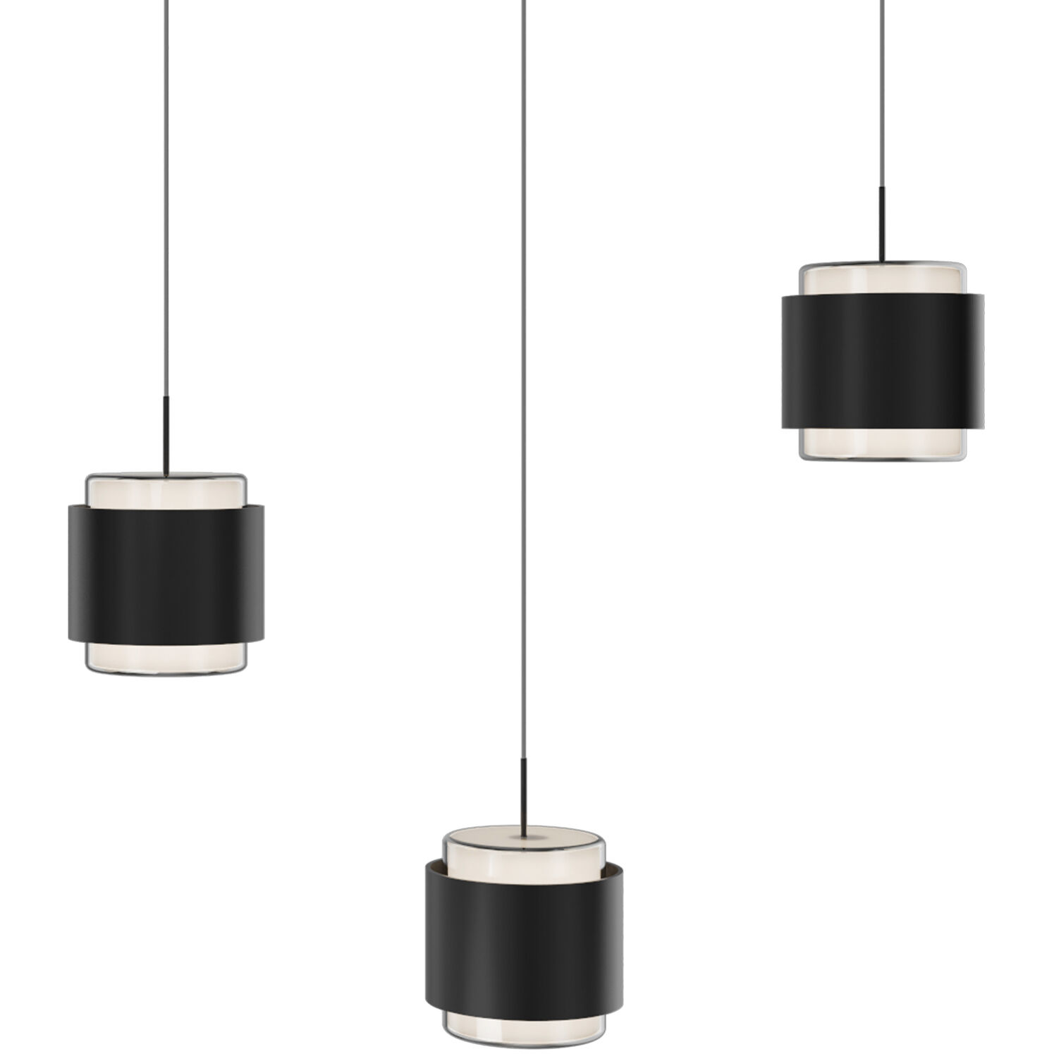 Banded LED 5.5 inch Black Chandelier Ceiling Light, dweLED