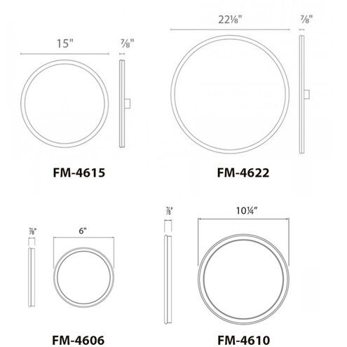 Geos LED 22.13 inch Brass Flush Mount Ceiling Light in 3000K, dweLED