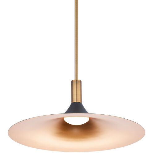 Cochere LED 18 inch Black Gold Aged Brass Pendant Ceiling Light, dweLED