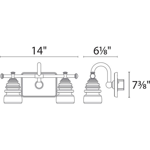 Rondelle LED 14 inch Aged Brass Bath Vanity & Wall Light, dweLED
