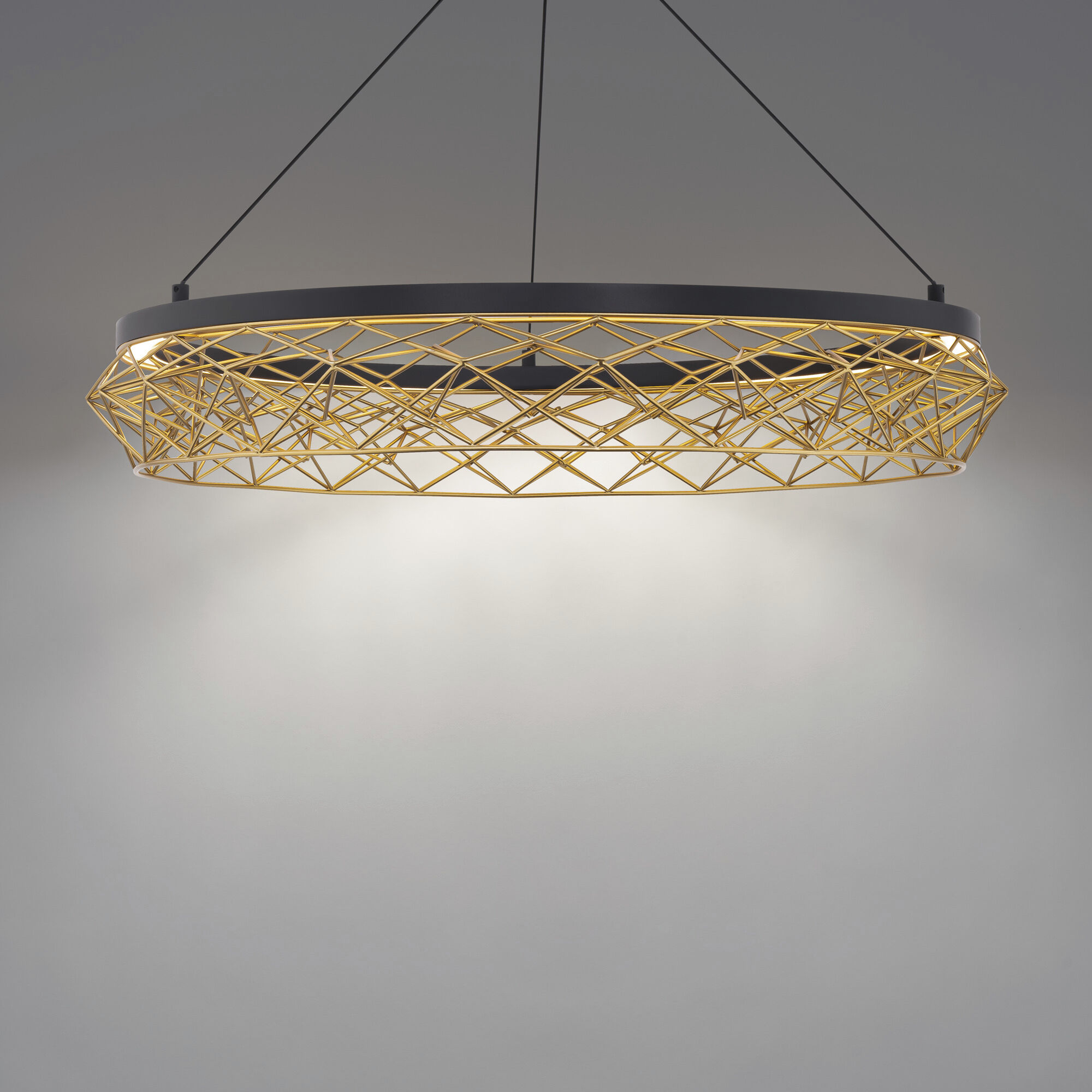 Lacey LED 27.13 inch Black and Gold Pendant Ceiling Light, dweLED