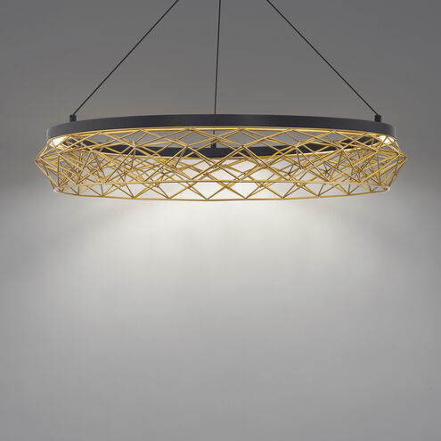 Lacey LED 27.13 inch Black and Gold Pendant Ceiling Light, dweLED