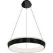 Ringwall LED 32.75 inch Black Chrome Pendant Ceiling Light in Black/Chrome, dweLED