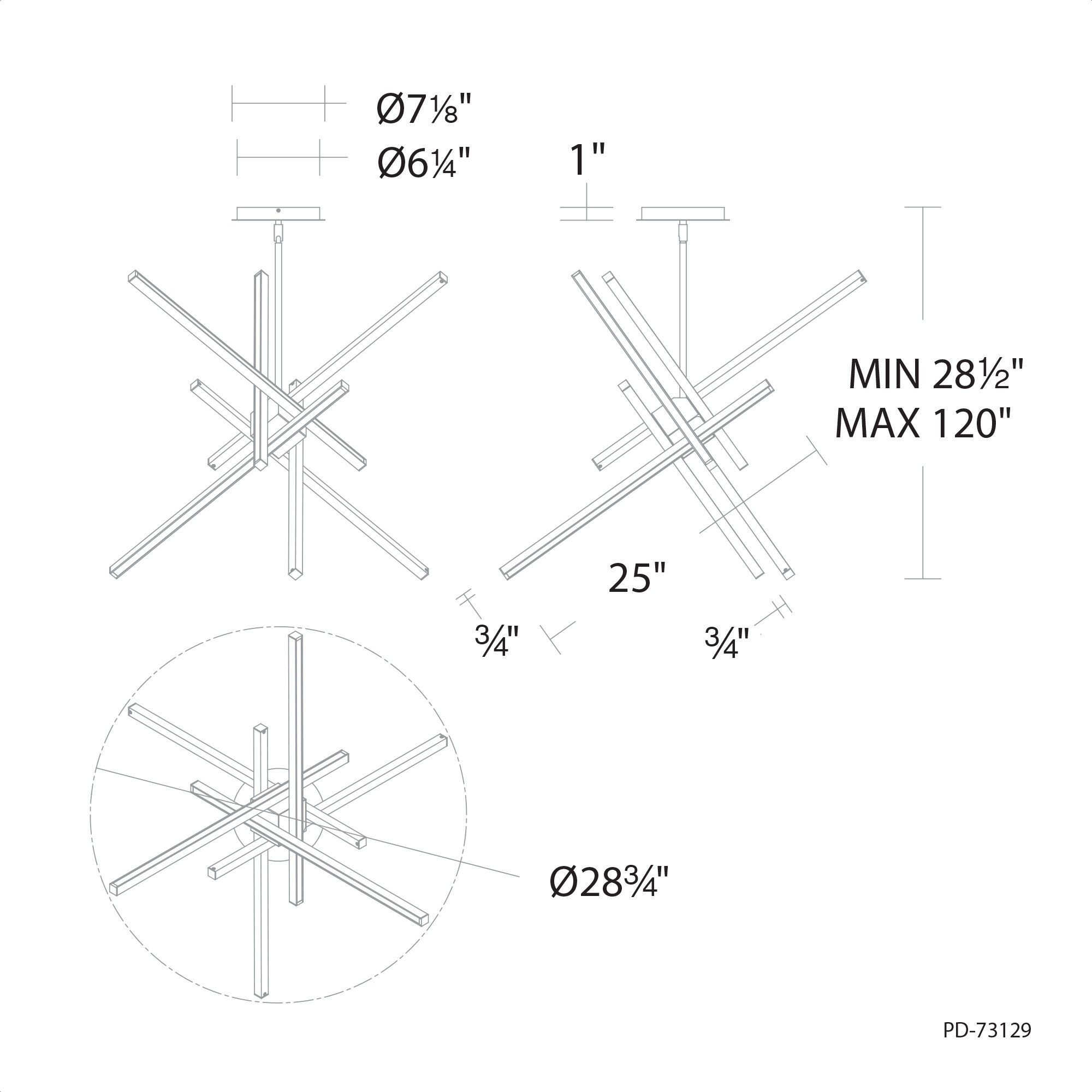 WAC Lighting PD-73129-BN Parallax LED 28.75 inch Brushed