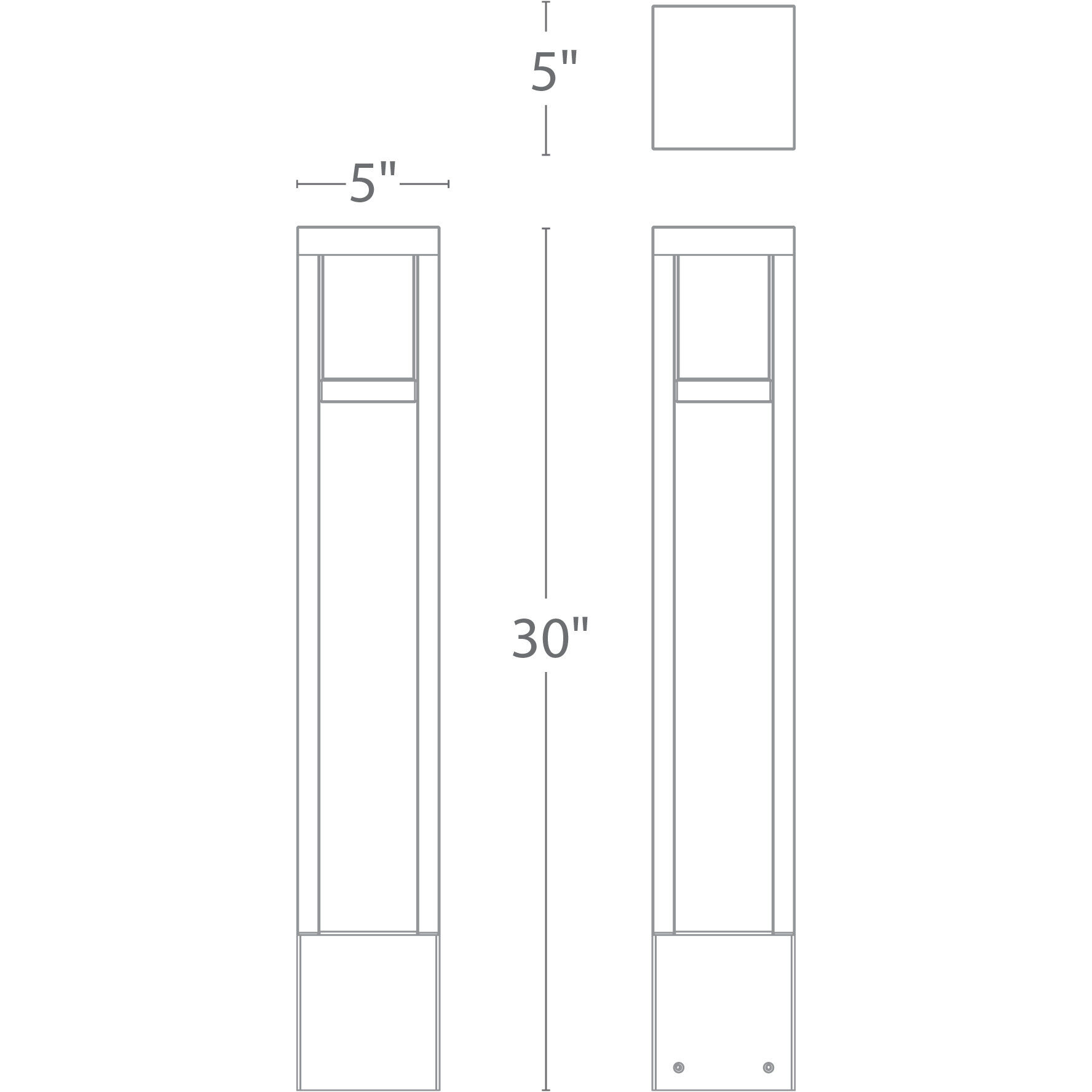 Tower 120 12.5 watt Black Bollard Lighting in 2700K, WAC Landscape