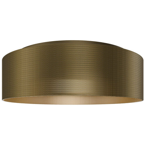 Grille LED 12 inch Aged Brass Flush Mount Ceiling Light in 2700K, dweLED