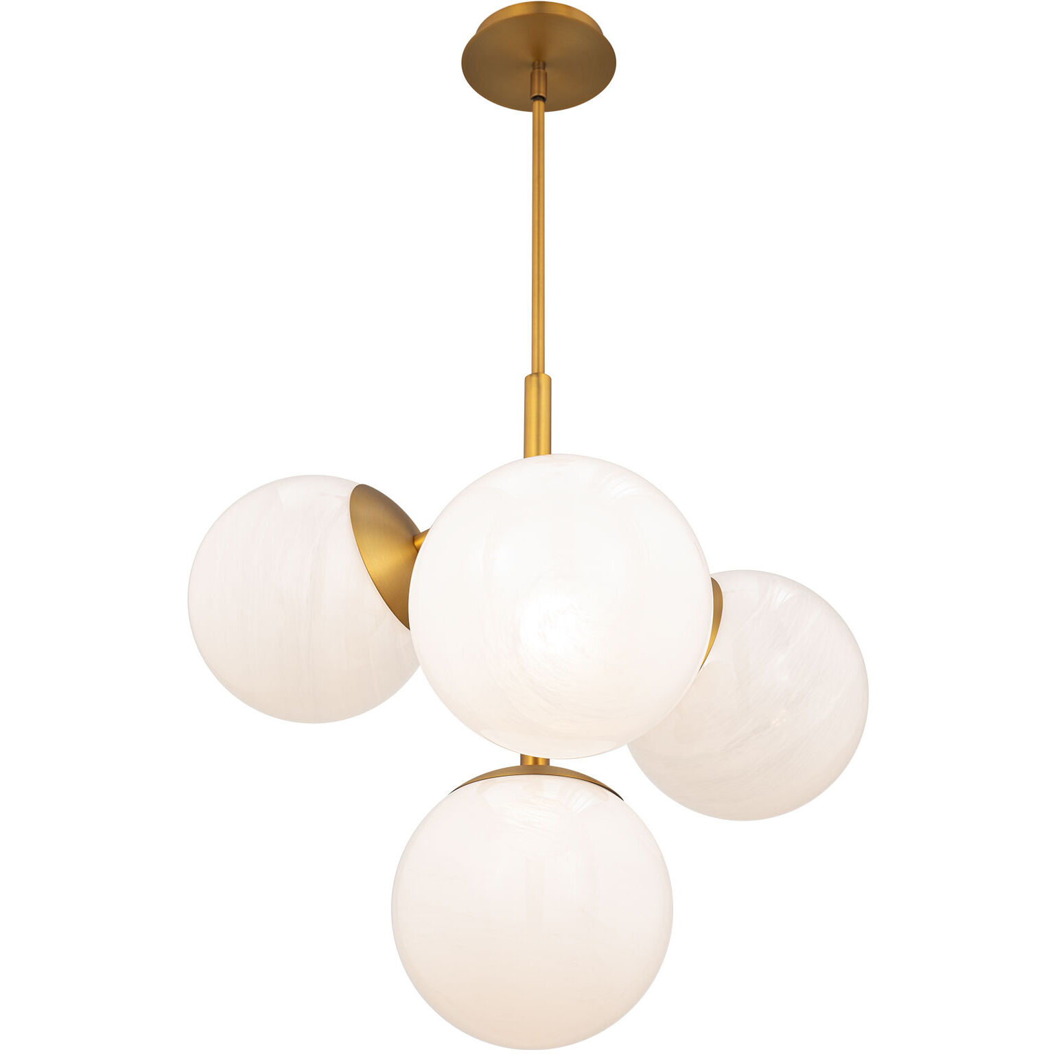 Quatrro LED 26.75 inch Aged Brass Pendant Ceiling Light in 4000K, dweLED