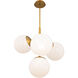 Quatrro LED 26.75 inch Aged Brass Pendant Ceiling Light in 4000K, dweLED