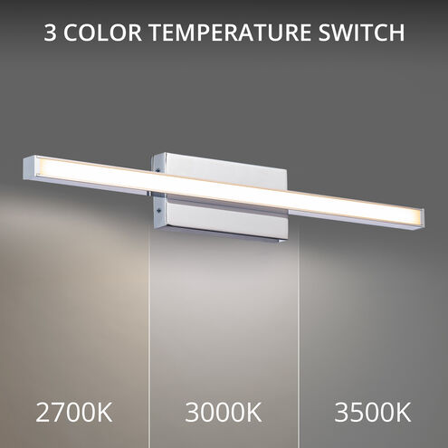 Parallax LED 24 inch Chrome Bath Vanity & Wall Light, dweLED