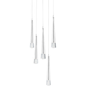 Quill LED 17 inch Chrome Multi-Light Pendant Ceiling Light, dweLED