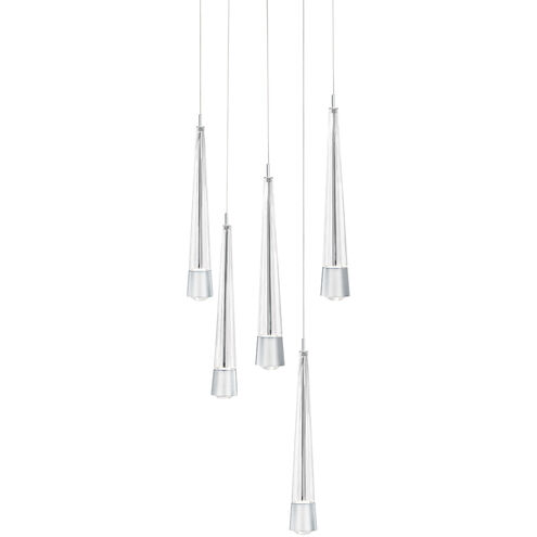 Quill LED 17 inch Chrome Multi-Light Pendant Ceiling Light, dweLED