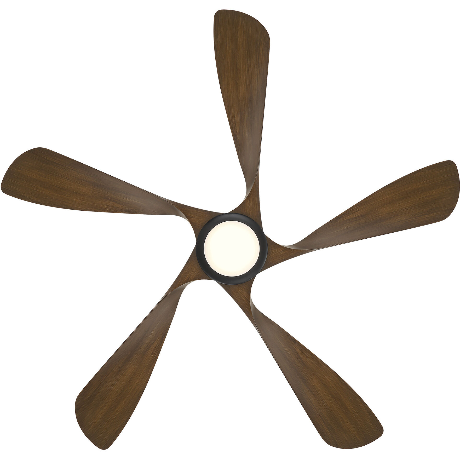 Swirl 5 54 inch Matte Black Distressed Koa with Distressed Koa Blades Downrod Ceiling Fan