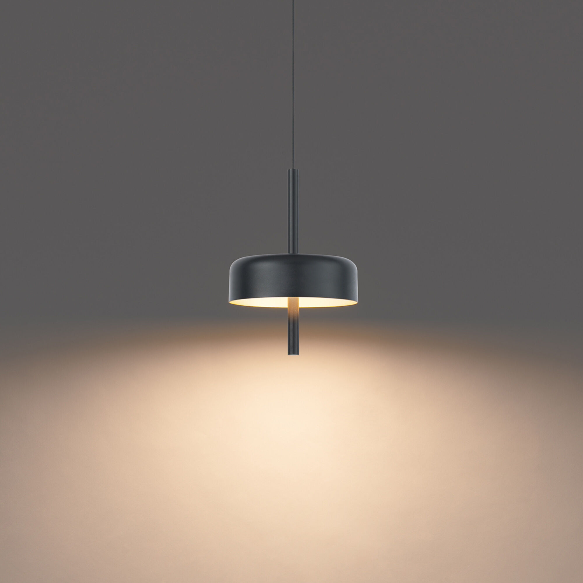 Pierce LED 7 inch Black Gold Mini-Pendant Ceiling Light in Black/Gold, dweLED