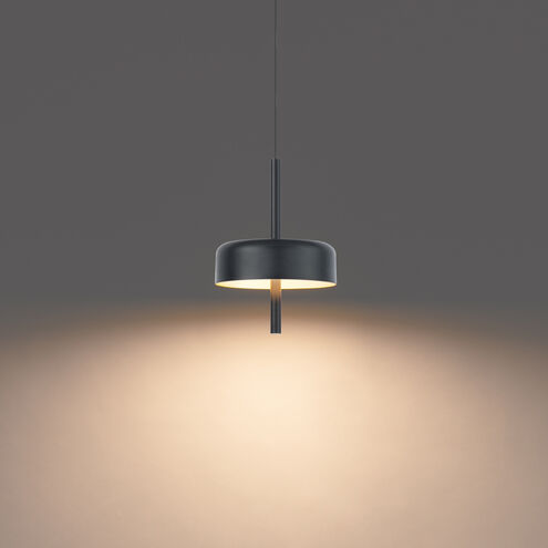 Pierce LED 7 inch Black Gold Mini-Pendant Ceiling Light in Black/Gold, dweLED