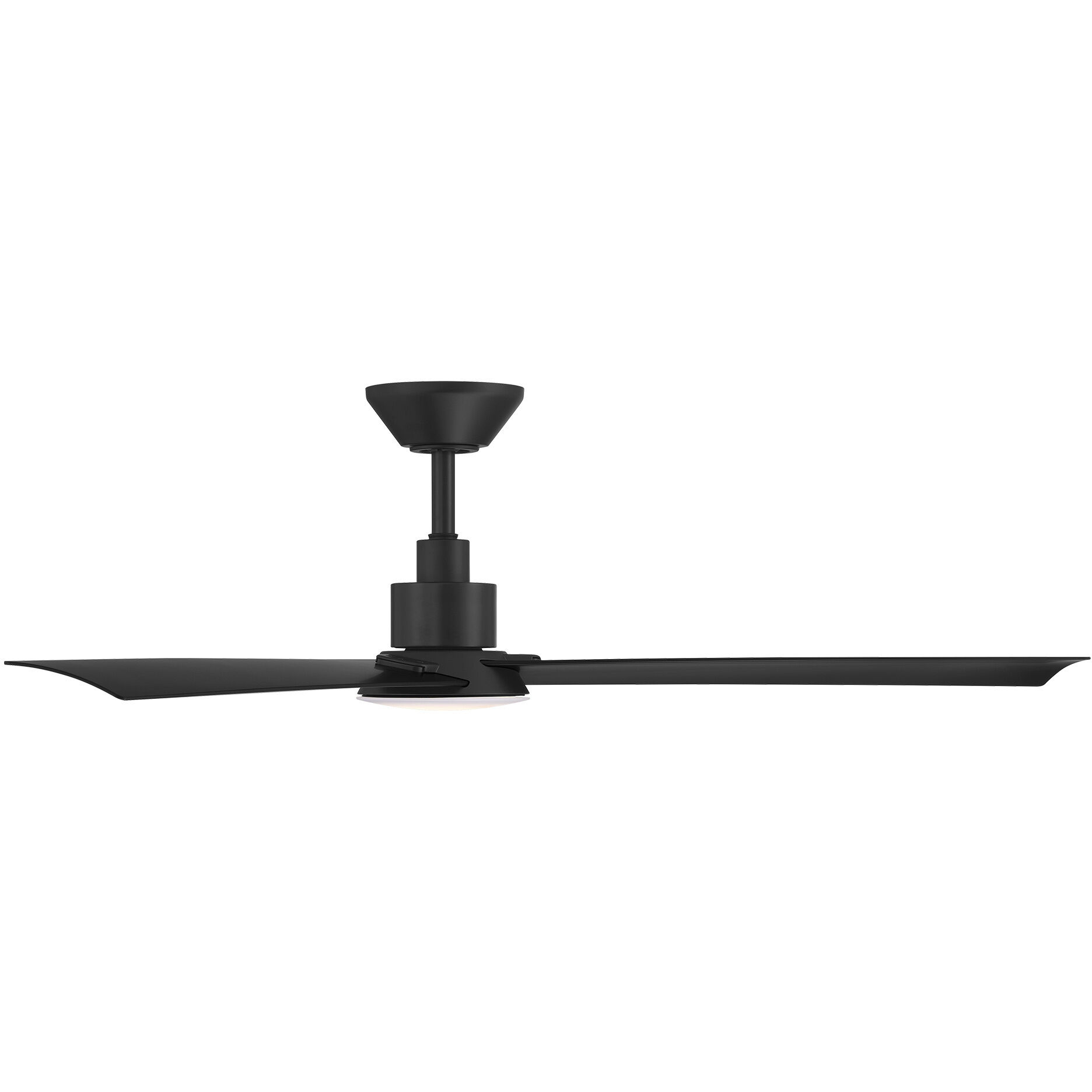 Flair 56 inch Matte Black with Matte White Blades Downrod Ceiling Fan