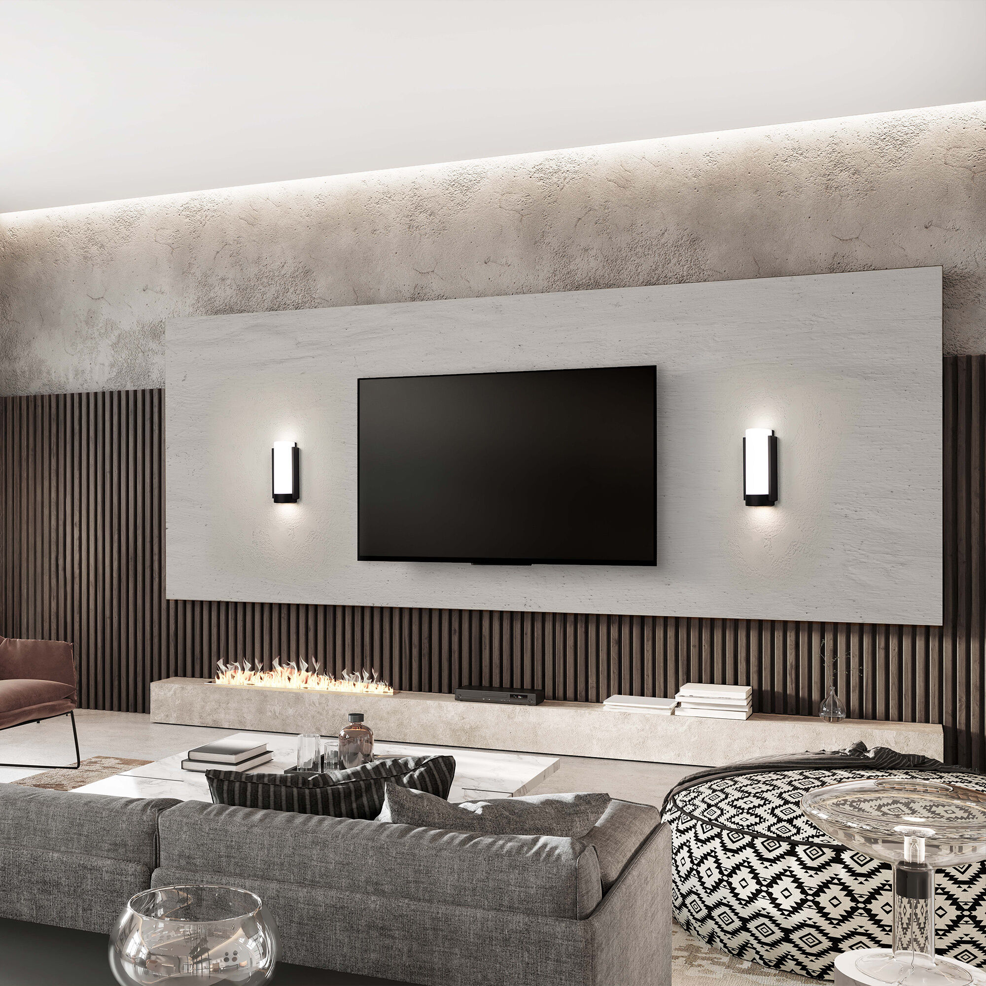 Wall lights next to tv hotsell