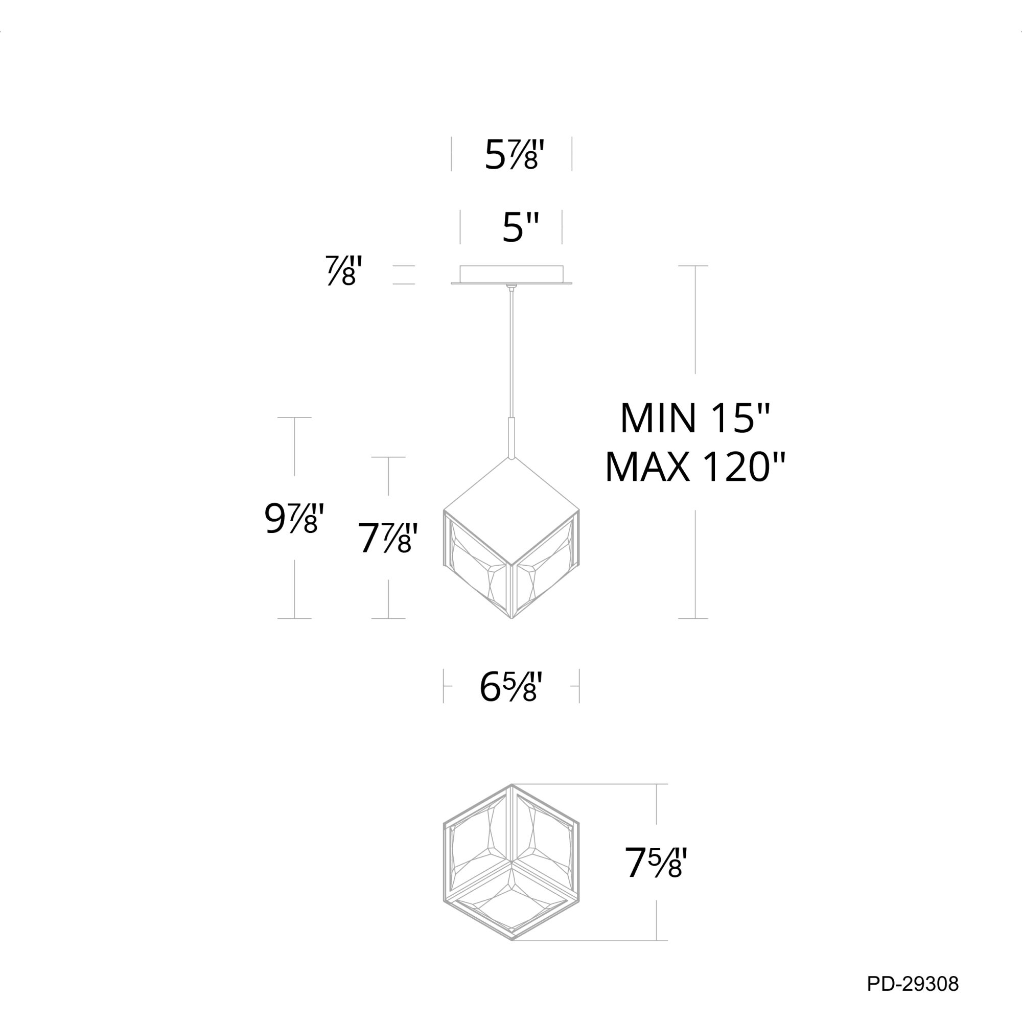 cokamachan ウォールナット Ice Cube Mini Pendant 3500K (PD-29308-AB) | WAC Lighting