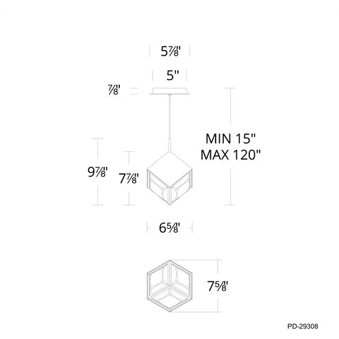 Ice Cube LED 6.63 inch Brushed Nickel Mini-Pendant Ceiling Light, dweLED
