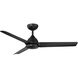 Mocha 54 inch Matte Black Downrod Ceiling Fans, Smart Fan