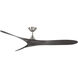 Malibu 70 inch Brushed Nickel Ebony with Ebony Blades Downrod Ceiling Fans in Brushed Nickel/Ebony, Smart Fan
