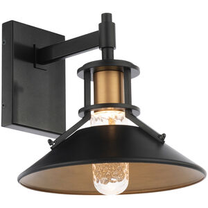 Sleepless LED 11 inch Black with Aged Brass Outdoor Wall Light, dweLED