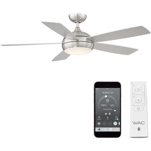 Odyssey 52 inch Brushed Nickel Downrod Ceiling Fans, Smart Fan