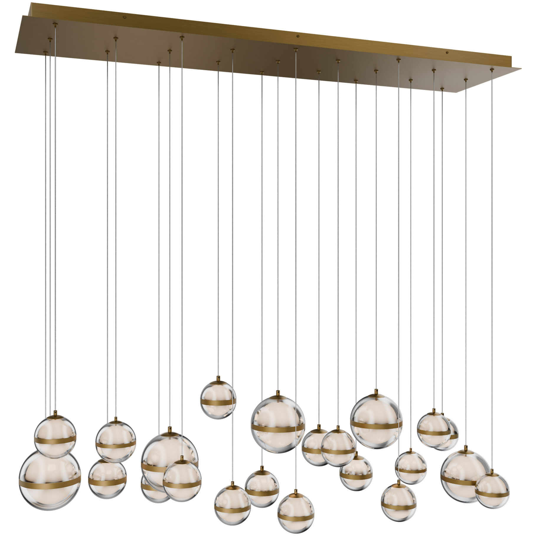 Cyllindra LED 15 inch Aged Brass Chandelier Ceiling Light, dweLED