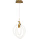 Knot LED 16.38 inch Aged Brass Pendant Ceiling Light in 4000K, dweLED