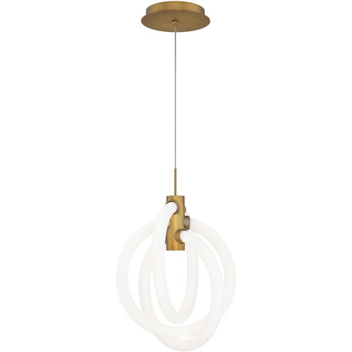 Knot LED 16.38 inch Aged Brass Pendant Ceiling Light in 4000K, dweLED