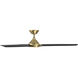 Zelda 60 inch Soft Brass Matte Black with Matte Black Blades Downrod Ceiling Fans, Smart Fan